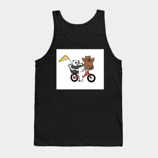 We Bare Bears on a bike Tank Top